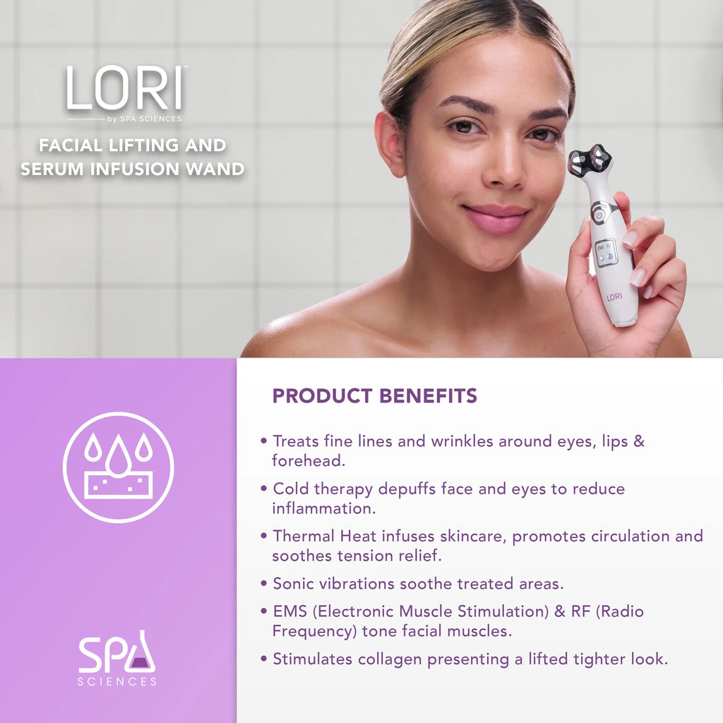 LORI: Facial Lifting & Serum Infusion Wand with Cold & Heat Therapy for Eyes & Lips